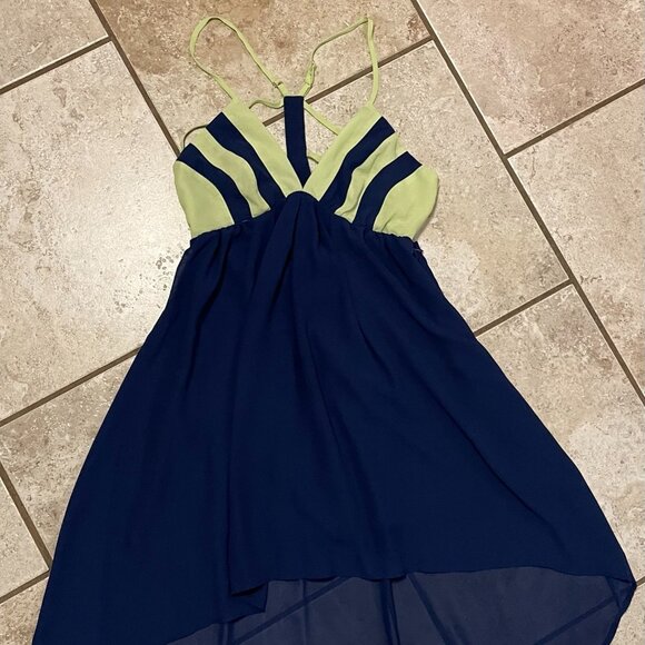 Esley Strappy Hi Low  Dress Beige Sm - Picture 1 of 6